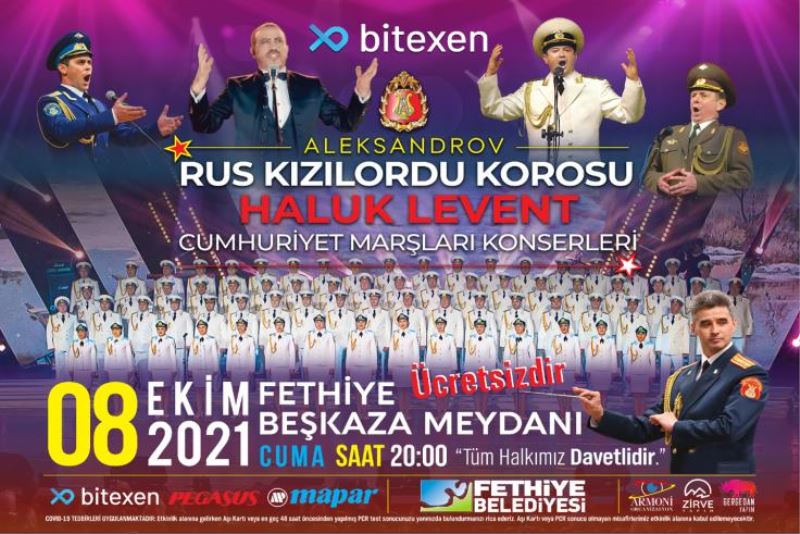 Kızılordu Korosu ve Haluk Levent 8 Ekim’de Fethiye’de