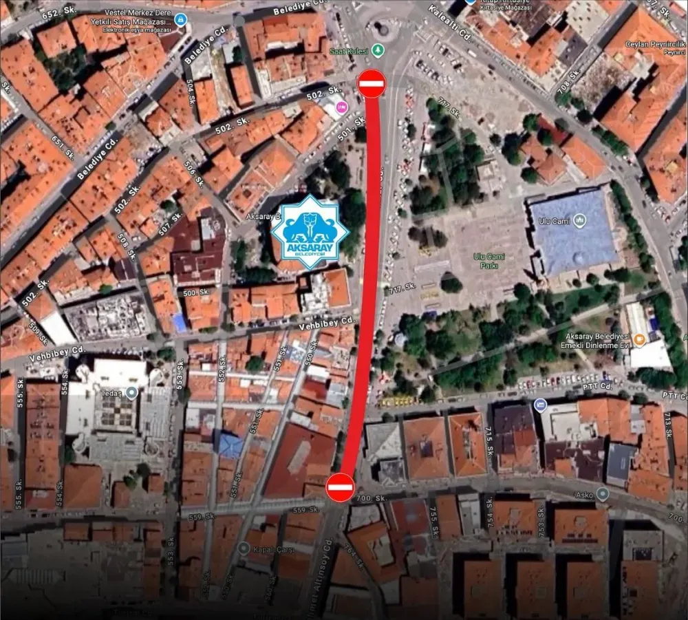 Aksaray’da bu yol trafiğe kapanacak